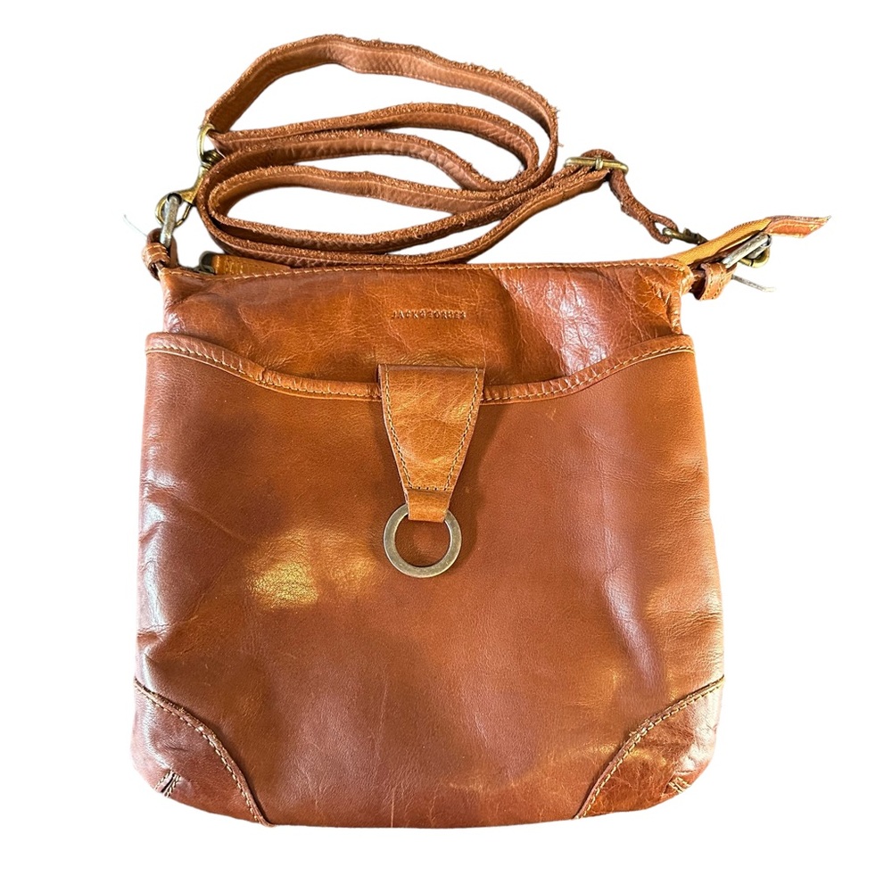 Jack Georges Voyager Cross Body Leather Bag Honey